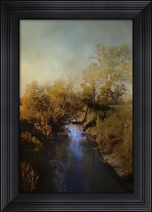 Framed Blue Creek In Autumn Print