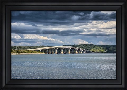 Framed Bridge At Paris Landing Print