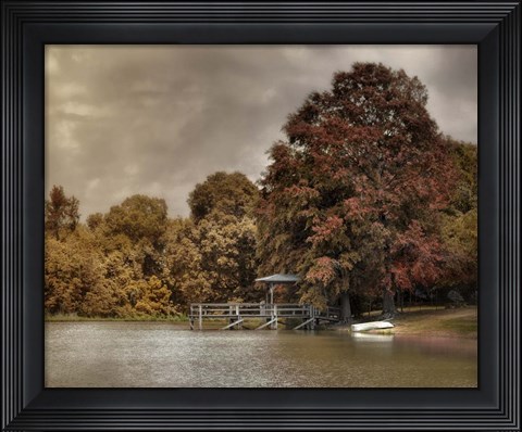 Framed Graves Pond In Autumn Print