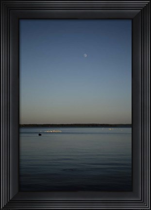 Framed Moon Rising Over Reelfoot Lake Print
