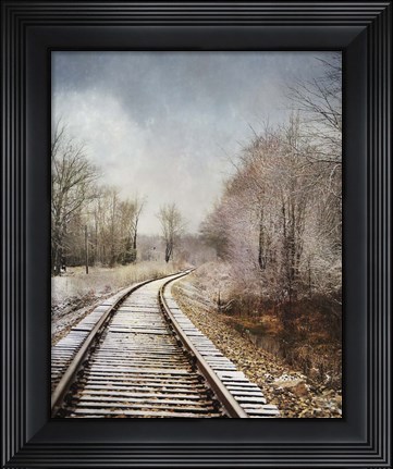 Framed Snow On The Tracks Print