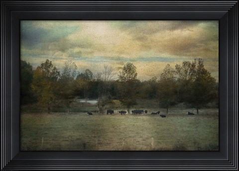 Framed Sunrise On The Farm Print