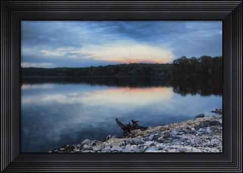 Framed Sunset At Lake Graham 2 Print