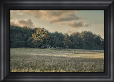 Framed Old Farm At Sunrise Print