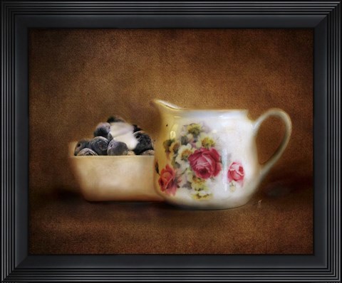 Framed Blueberries And Cream Print
