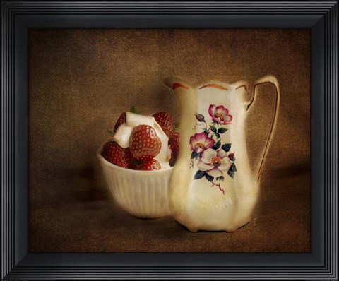 Framed Strawberries And Cream Print