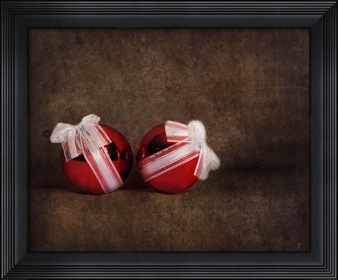 Framed Two Red Ornaments Still Life Print
