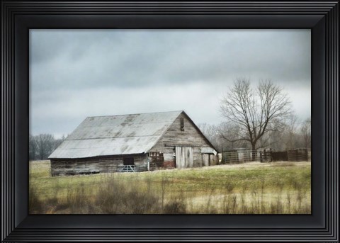 Framed Old Gray Barn Print