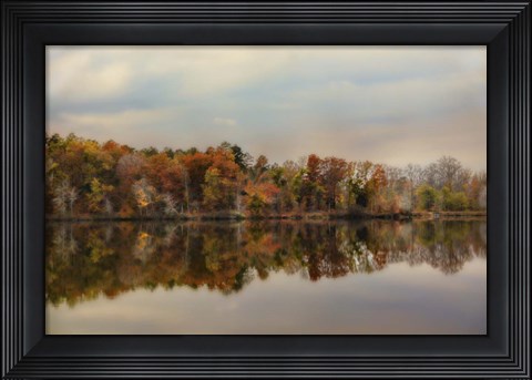 Framed Autumn At Lake LaJoie 2 Print