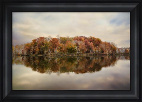 Framed Autumn At Lake LaJoie 4 Print