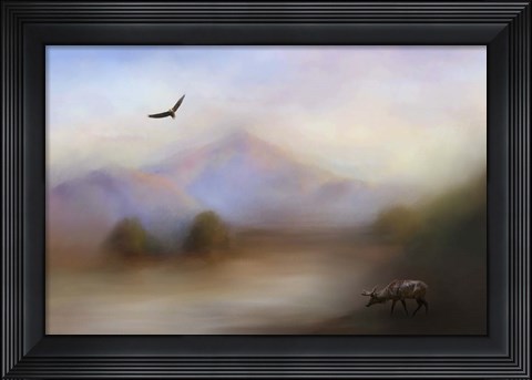 Framed Morning At The Mountain Print