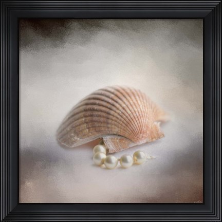 Framed Sea Shell and Pearls Print