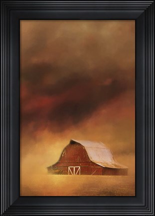 Framed Summer Storm At The Barn Print