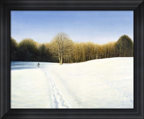 Framed Footsteps Through the Snow Print
