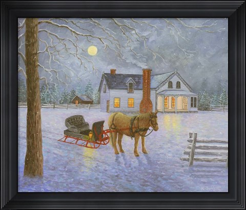 Framed Wintery Night Print