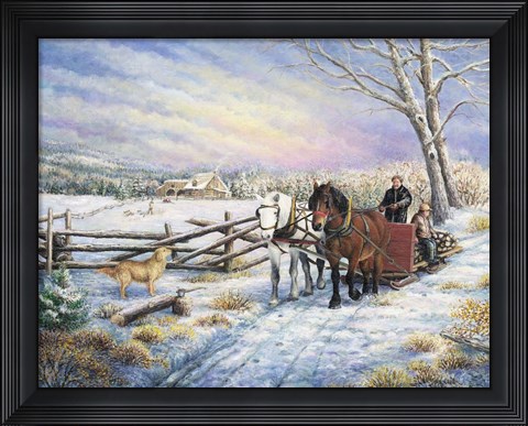 Framed Sleigh Ride Home Print