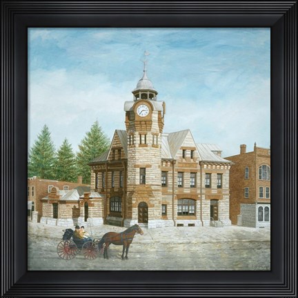 Framed Arnprior Post Office with Horse and Buggy Print