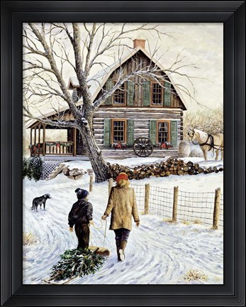 Framed Bringing Home the Tree Print
