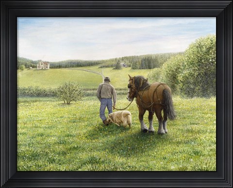 Framed Green Fields of Home Print