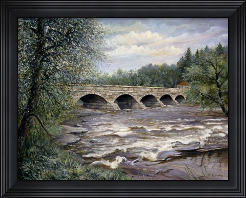 Framed Pakenham Bridge Spring Print