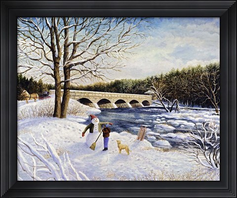 Framed Pakenham Bridge Winter Print