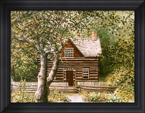 Framed Log House Upper Canada Village Print