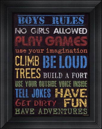 Framed Boy's Rule Print