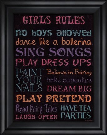 Framed Girl's Rule Print