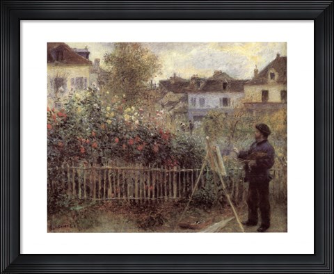 Framed Monet Painting In His Garden Print