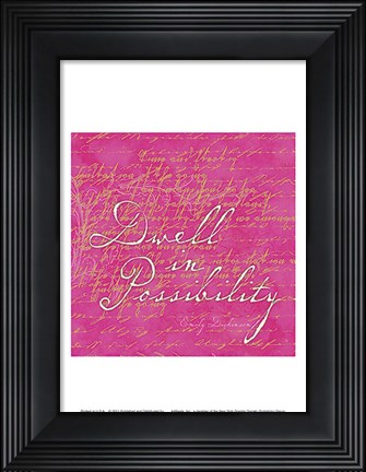 Framed Sorbet Scripts - Dwell In Poss Print