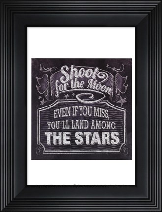 Framed Chalkboard - The Moon &amp; The Stars Print