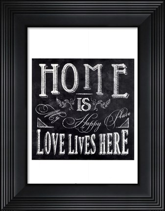 Framed Chalkboard - Happy Place Print