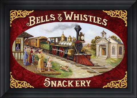 Framed Bells &amp; Whistles Train Print