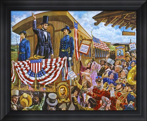 Framed Lincoln to Washington Print