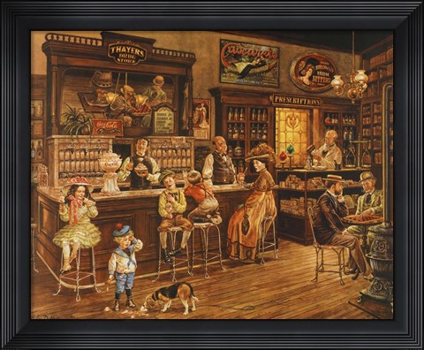 Framed Turn of the Century Drug Store Print