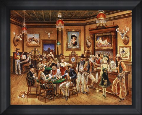 Framed Western Saloon Print