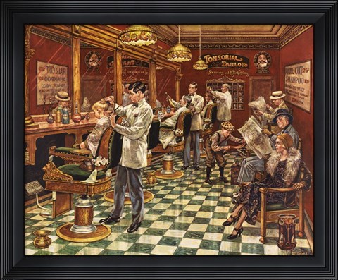 Framed Tonsorial Parlor Print