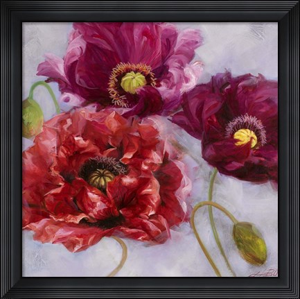 Framed Purple Poppies II Print