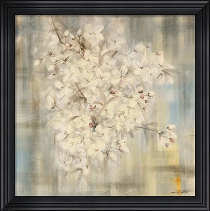 Framed White Cherry Blossom I Print