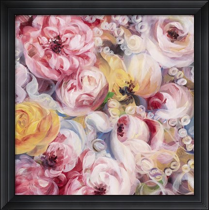 Framed Swirly Bouquet Print