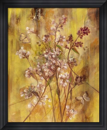 Framed Golden Butterfly Field II Print
