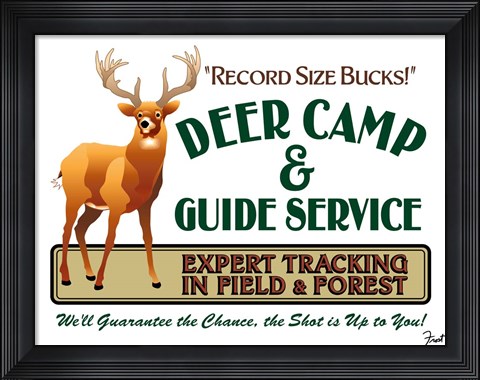 Framed Deer Camp Print