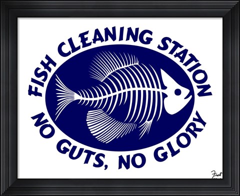 Framed Fish Cleaning No Guts No Glory Print