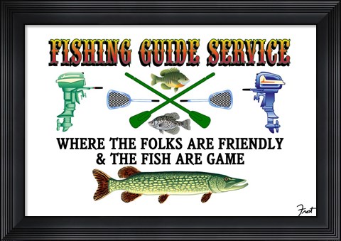 Framed Fishing Guide Service Print