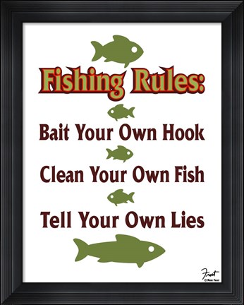 Framed Fishing Rules Print