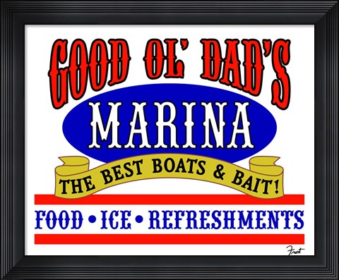 Framed Good Ol Dads Marina Print