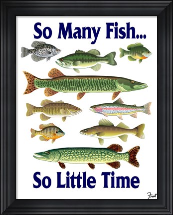 Framed So Many Fish So Little Time Print