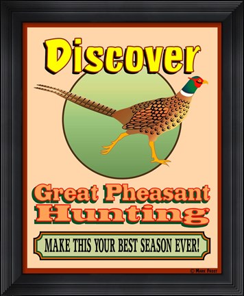 Framed Discover Pheasant Hunting Print