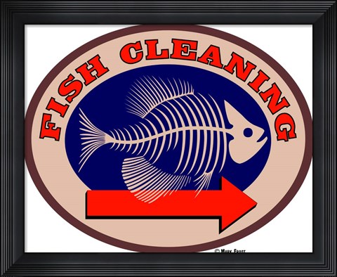Framed Fish Cleaning Arrow Print