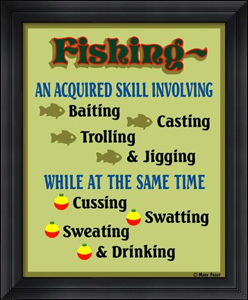 Framed Fishing Acquired Skill Print